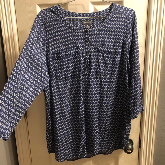 Eddie Bauer Size L 100% Cotton Blouse - Picture 3 of 11